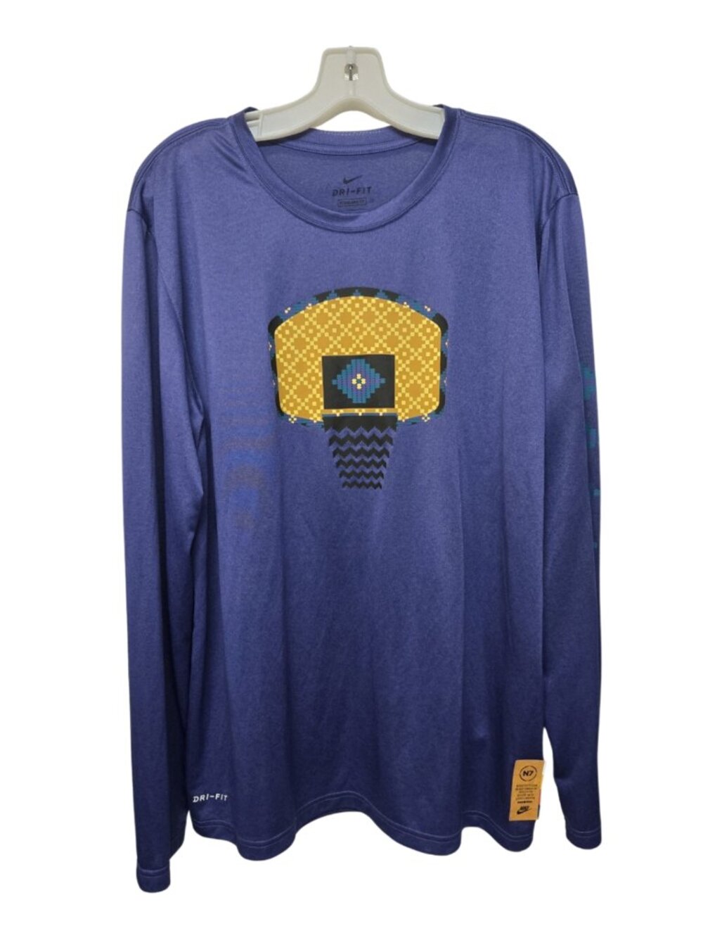 Nike N7 Shirt Dri-Fit Long Sleeve Basketball Training Size L Kyrie Irving Hela